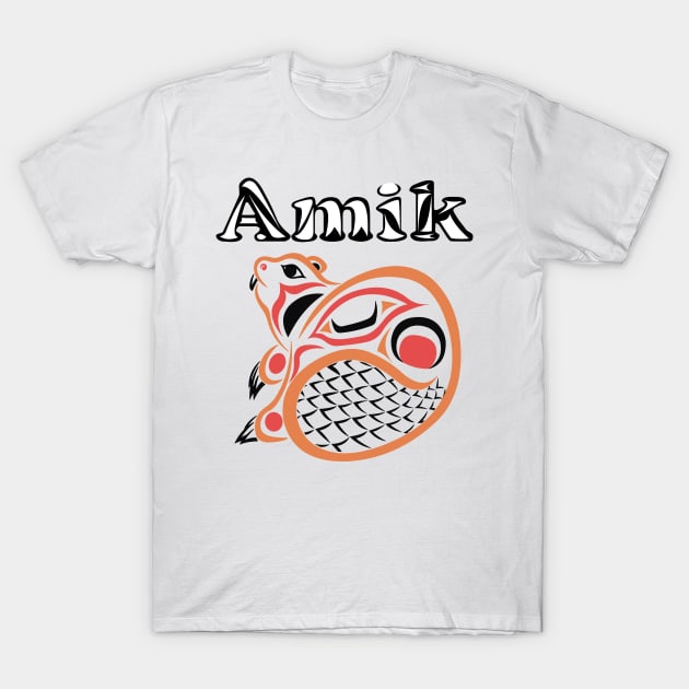 Indigenous Beaver (Amik) T-Shirt by KendraHowland.Art.Scroll